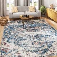 Vintage Blue Distressed Rug Lyra