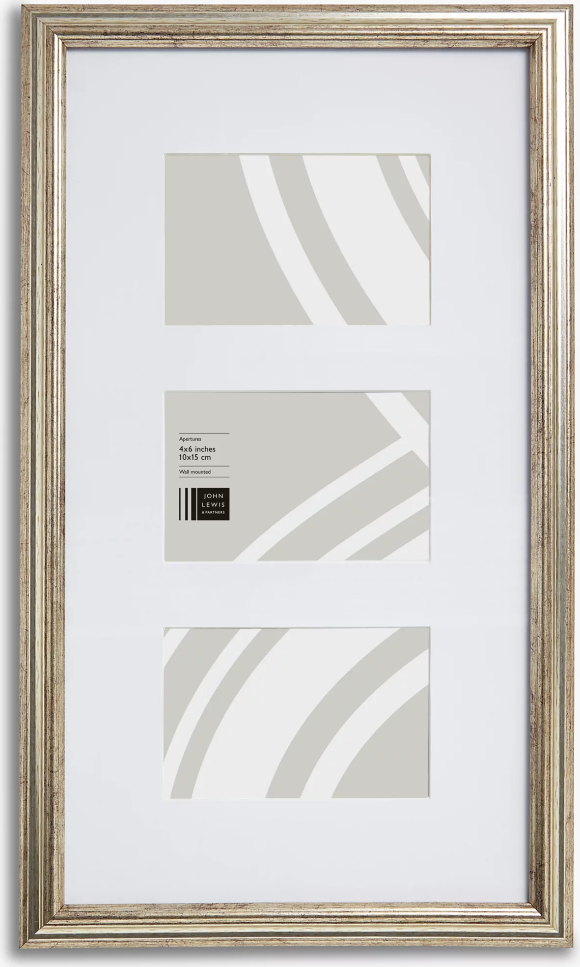John Lewis Multi-aperture Ribbed & Mount, 3 4 Photo Frame