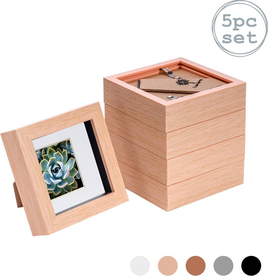 Nicola Spring 3D Box 2x2" x5 Photo Frame
