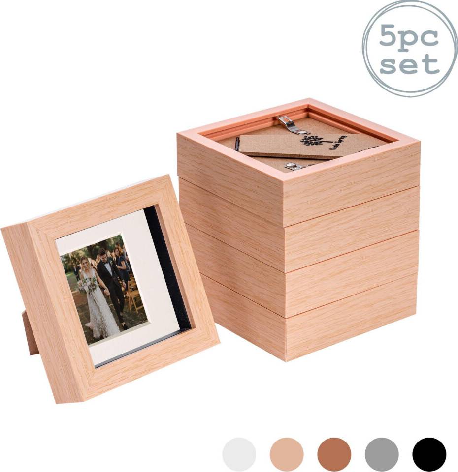 Nicola Spring 3D Box 2x2" x5 Photo Frame