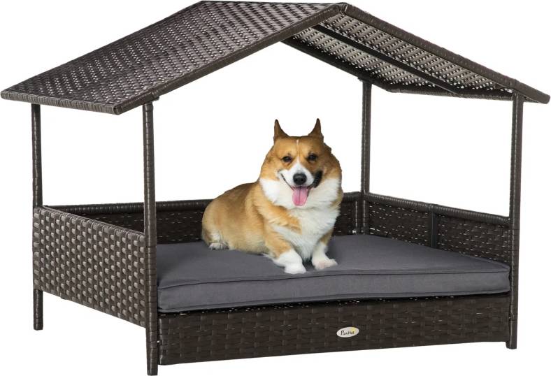 Elevated Rattan Wicker Dog Bed