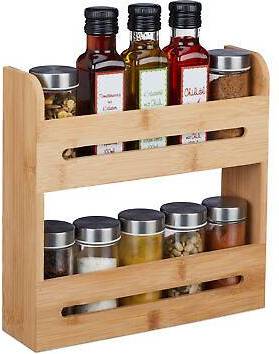 Relaxdays Bamboo Spice Rack 2 Tier