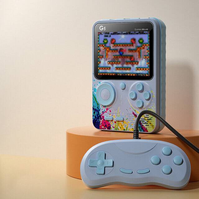 Gray Retro Portable Mini Handheld Video Game Console with Controller