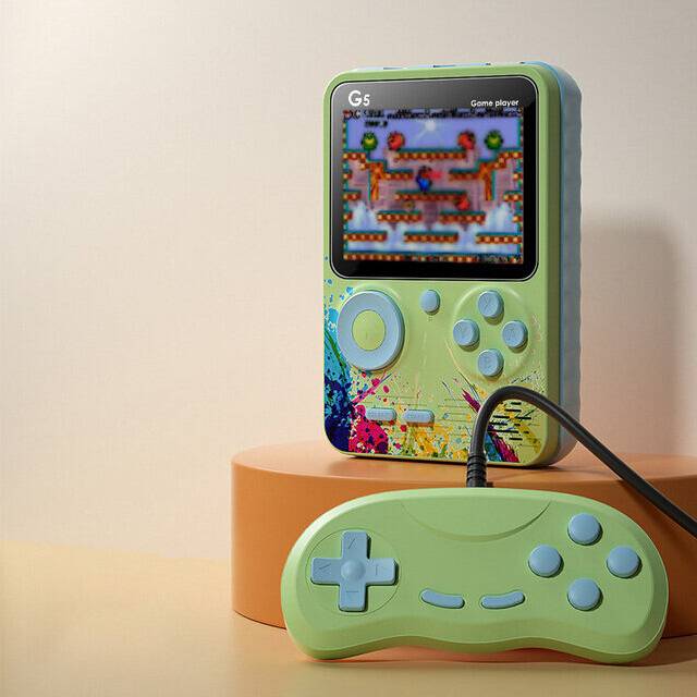 Retro Portable Mini Handheld Video Game Console with Controller - Green