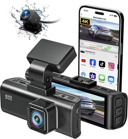 Redtiger 4K Dash Cam Front and Rear 3.18 Inch Display