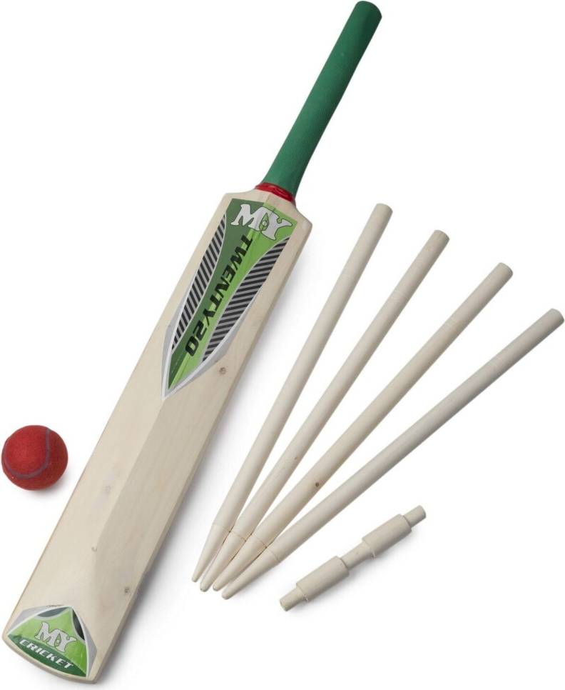 M.Y Cricket Set In Mesh Carry Bag