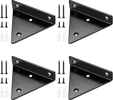 Black metal shelf brackets Pack 4 Invisible Triangle Floating Shelf Brackets