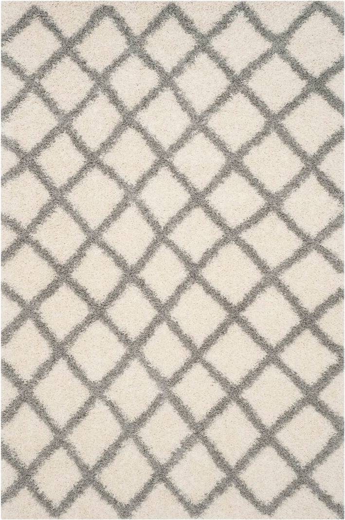 Ebern Designs Chihiro Hooked Ivory Rug White