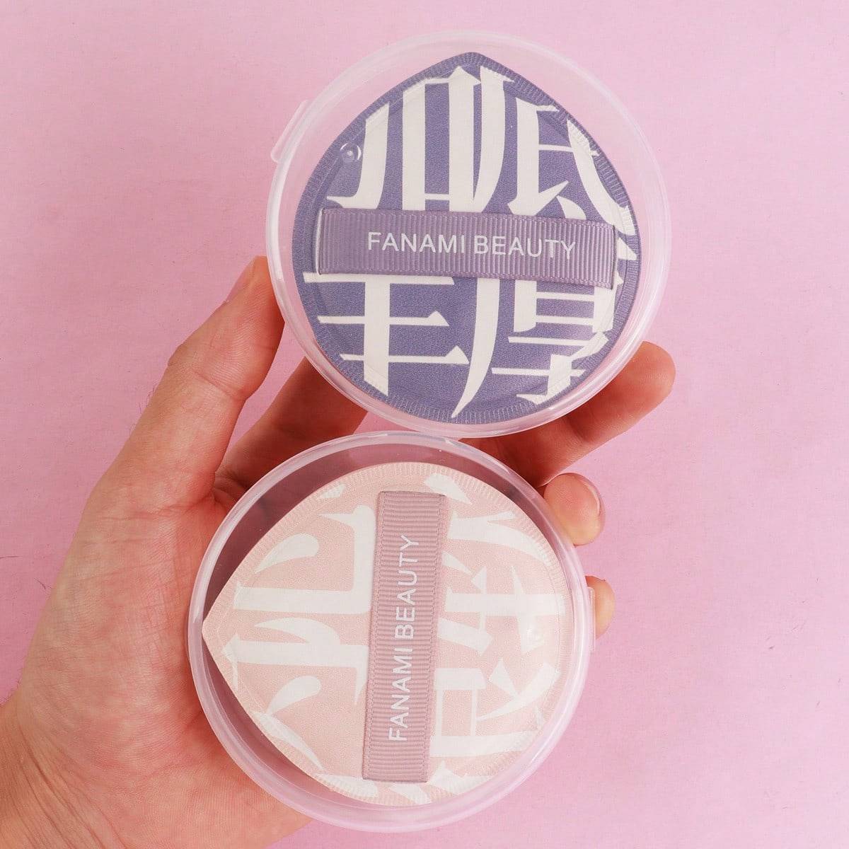 Makeup storage box Shein Fanami Powder Puff Box Set - 2pcs Ultra-soft Powder Puffs with Storage Box