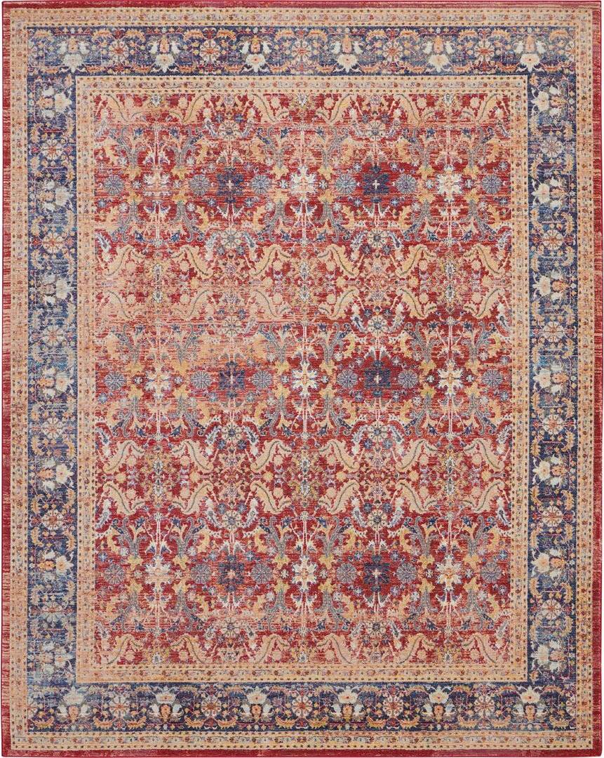 Mistana Red/Blue Area Rug Gold