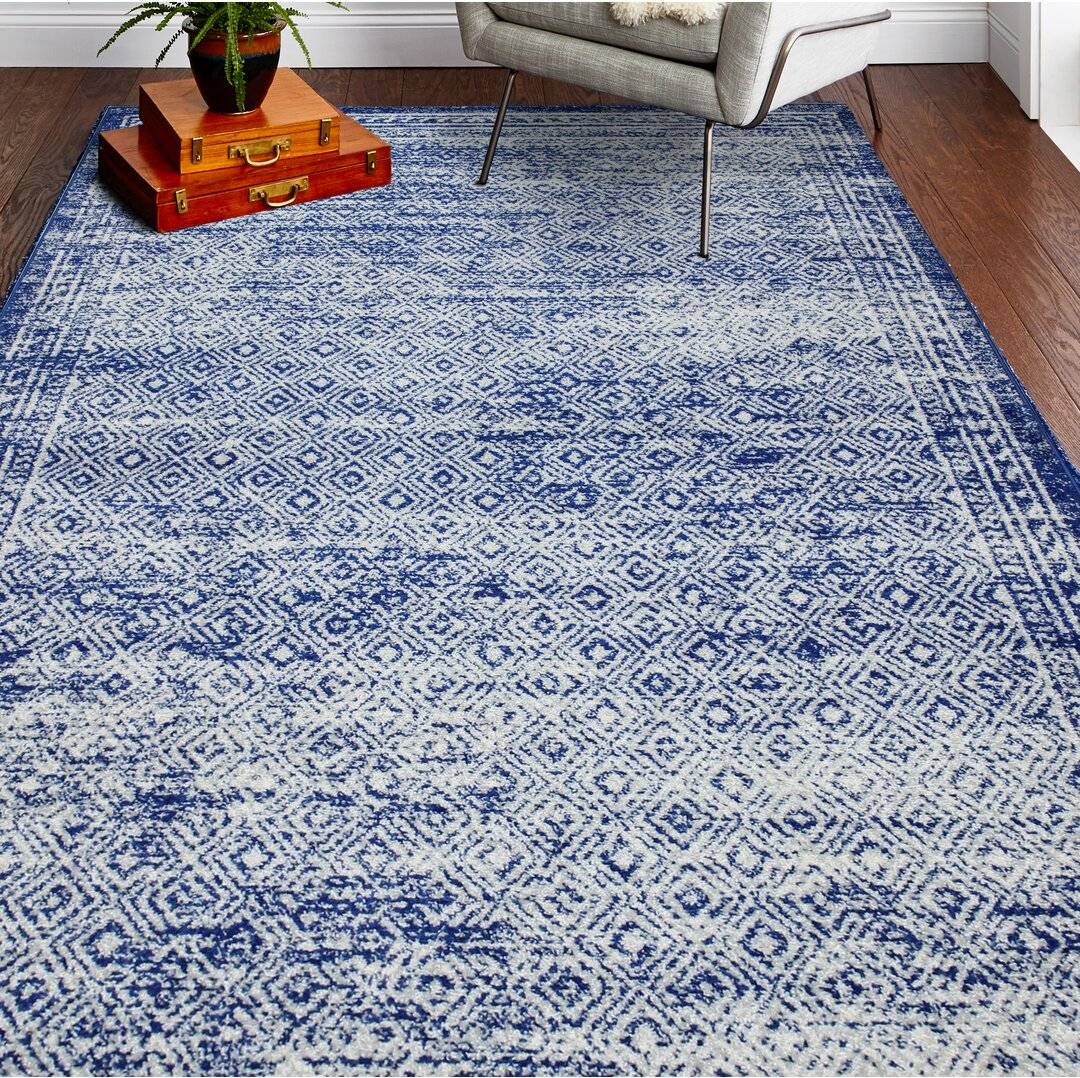 Mercury Row Porphyrion Dark Rug Blue