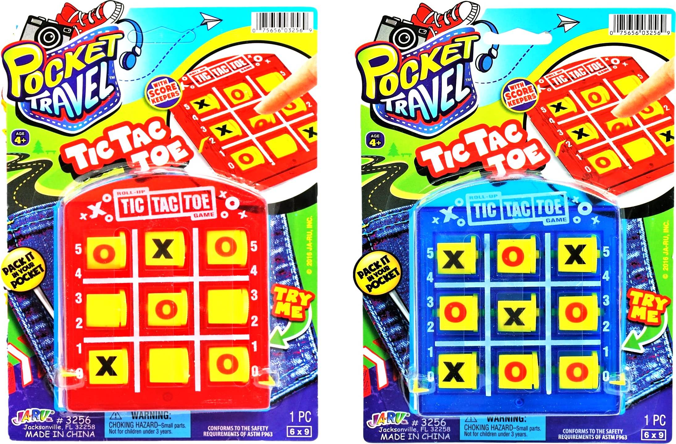 JA-RU Portable Tic Tac Toe Mini Brasspel