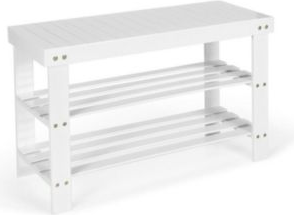 3 tier shoe bench SlickBlue 3 Tier Bamboo Bench Shoe Rack