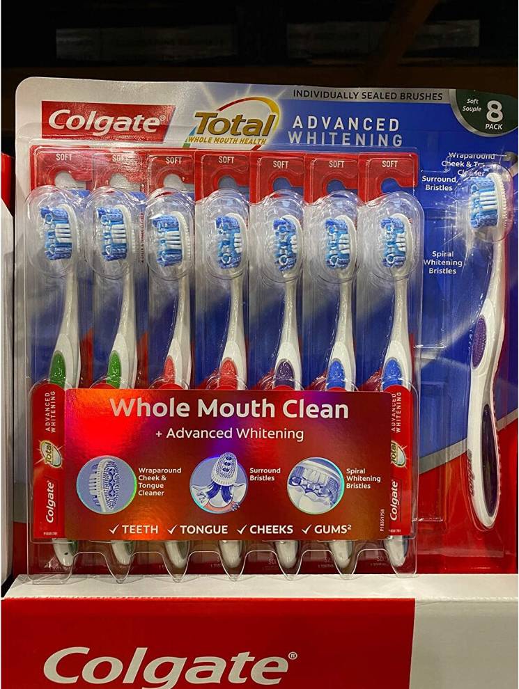 Colgate total whitening Colgate Total Advanced Whitening Toothbrush, 8-Pack