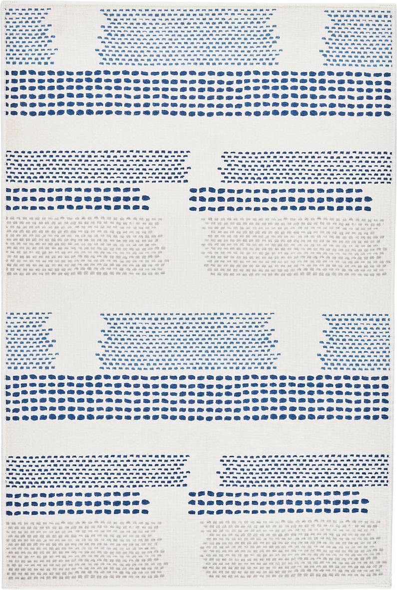 Dash and Albert Rugs Rectangle Lightly Natural, Blue