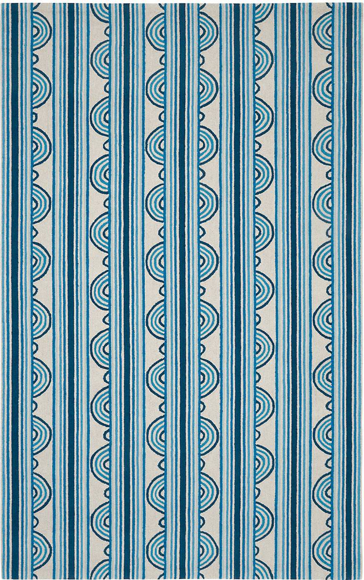 Dash and Albert Rugs "2'6"" Dash Button Hand Micro Blue