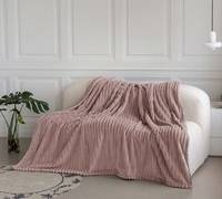 Velosso Soft Chunky Ribbed Blankets Pink