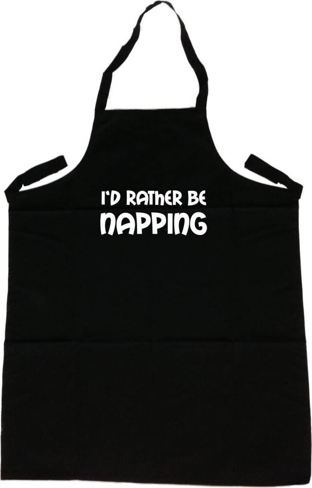 TeeTreeDesigns I'd Rather Be Napping Apron Black, Blue