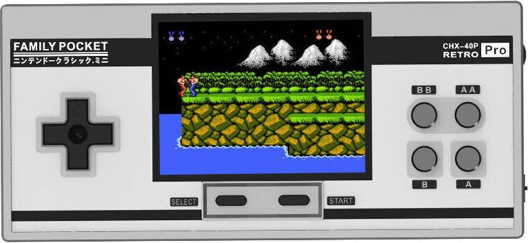 Retro Mini Handheld Game Console 3 Inch 348 Built-In Classic Games - Grey