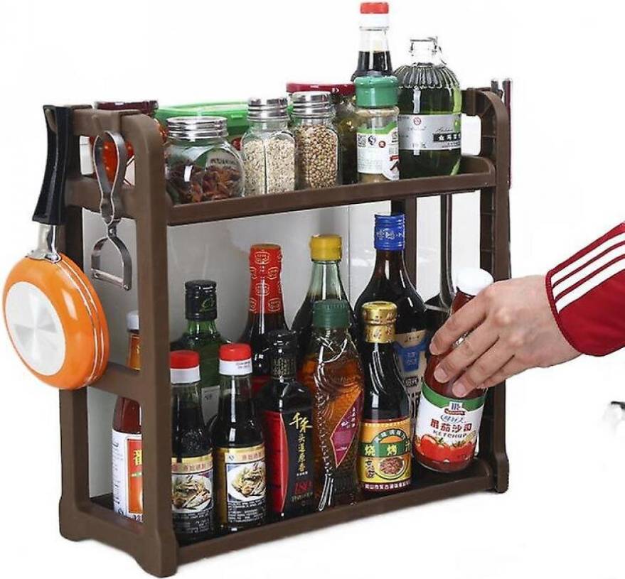 HKHBJS Double Layers Rack Kitchen Spice