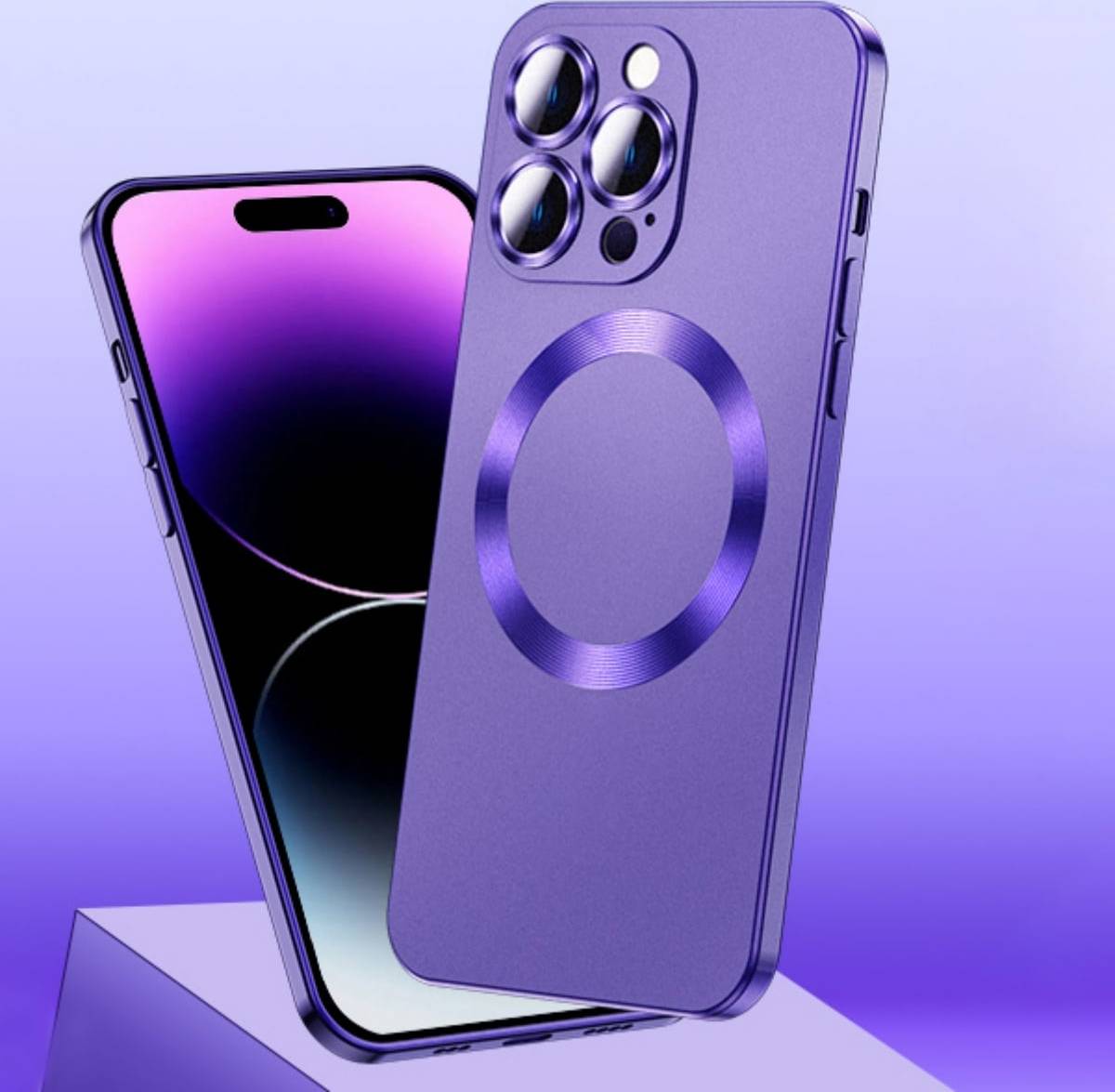 Shein Magnetic Plain Phone Case With Lens Protector Compatible With iPhone ProPlusPromax