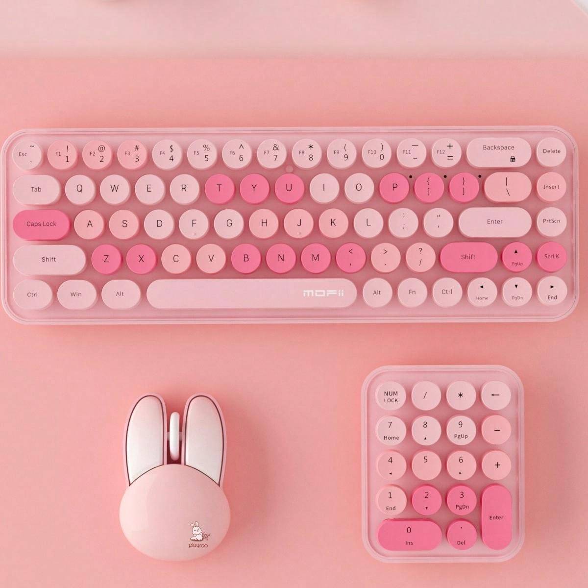 Shein Three-In-One Wireless Keyboard And Mouse Set - Pink