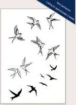 Shein Bird Pattern Tattoo Sticker