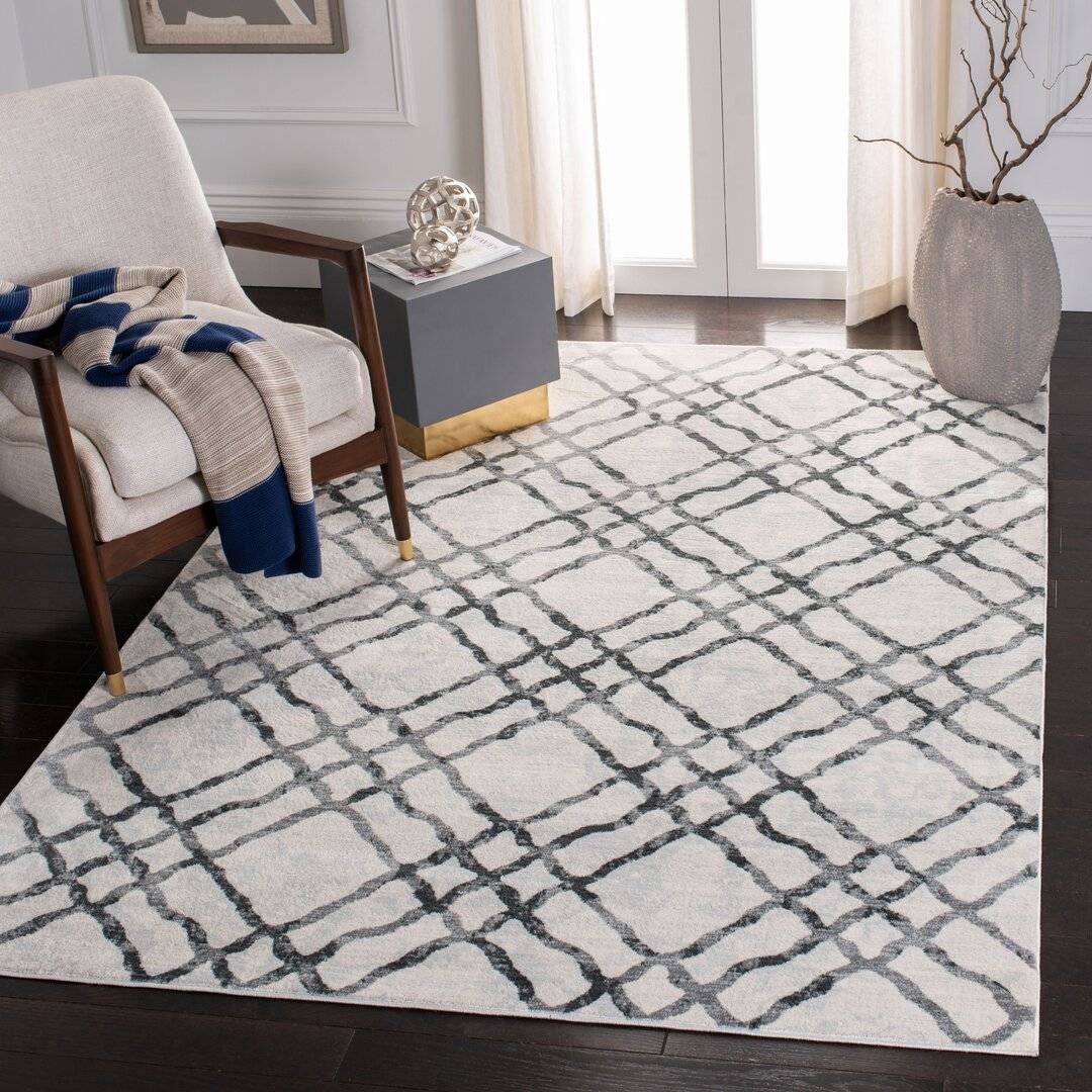 Ebern Designs Andlinger Ivory Rug White