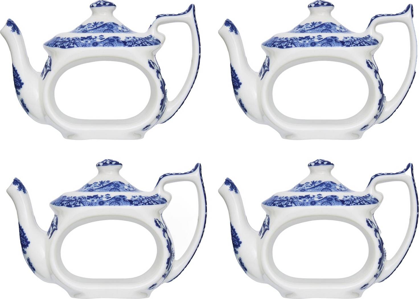 Spode blue italian Spode Blue Italian Napkin Rings 4-pack Serviettenring 10cm 4Stk.