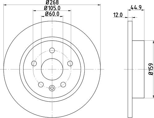 Mintex Brake Disc Rear Axle Uncoated Untreated