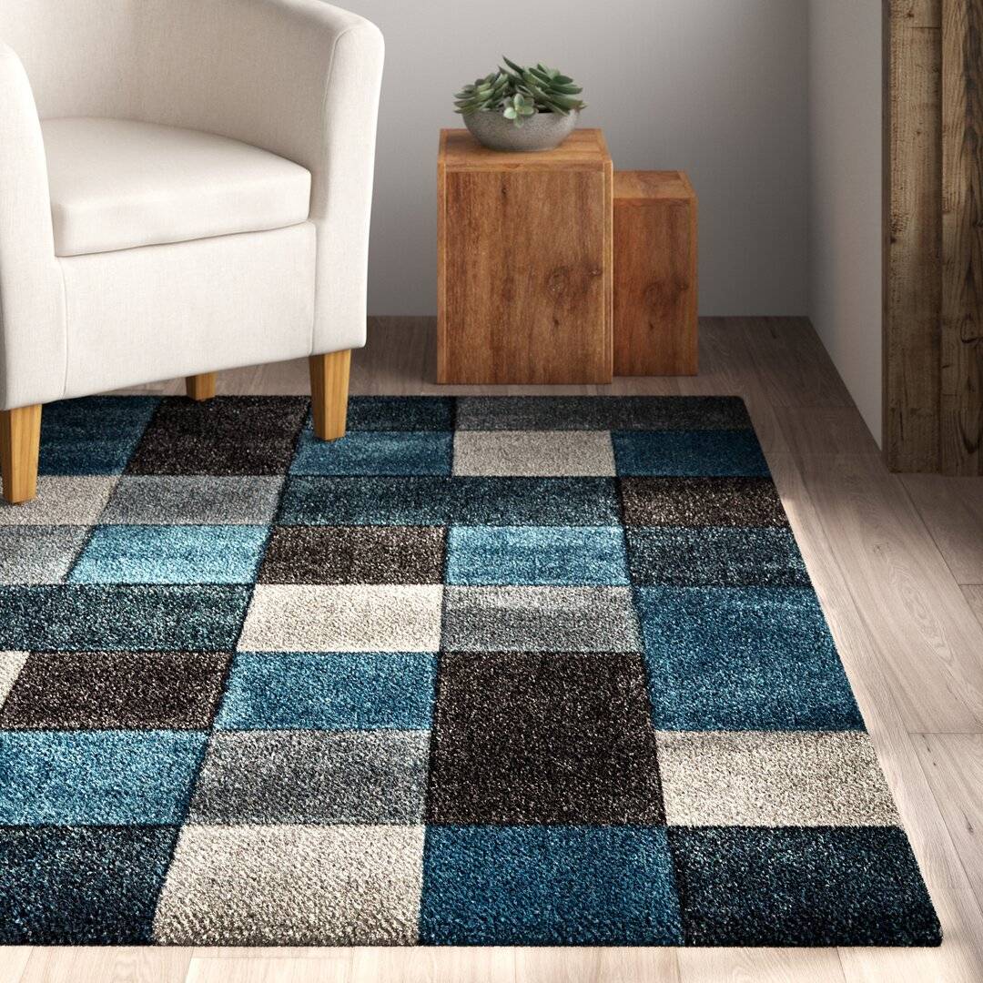 Lark Manor Aaliyah Blue/Grey Rug Blue