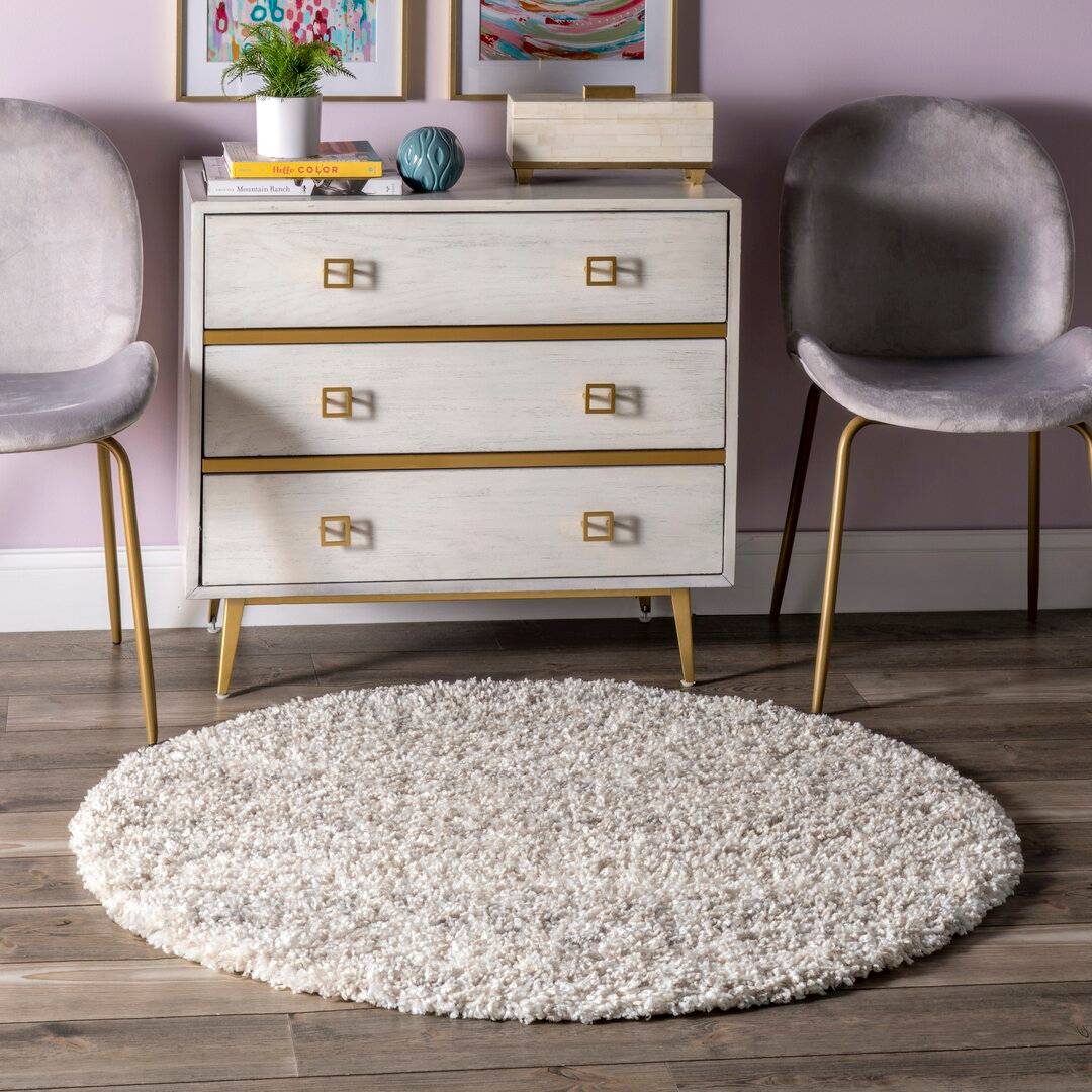 Blue Elephant Ivory Rug White