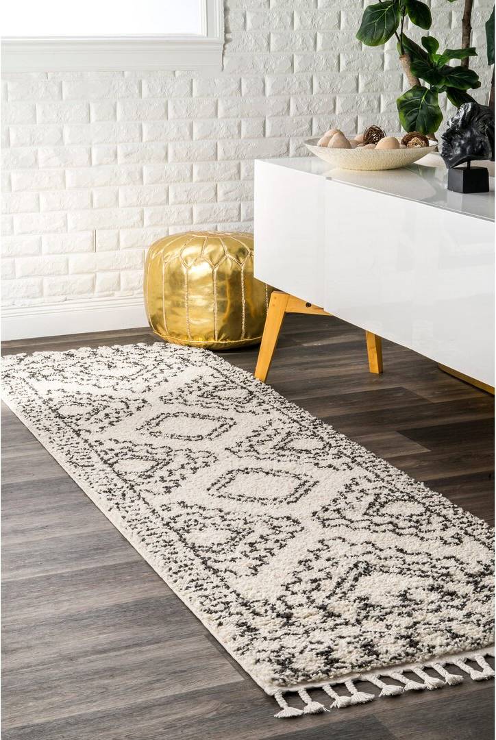 Mistana Lederer Off-White/Grey Rug Grey