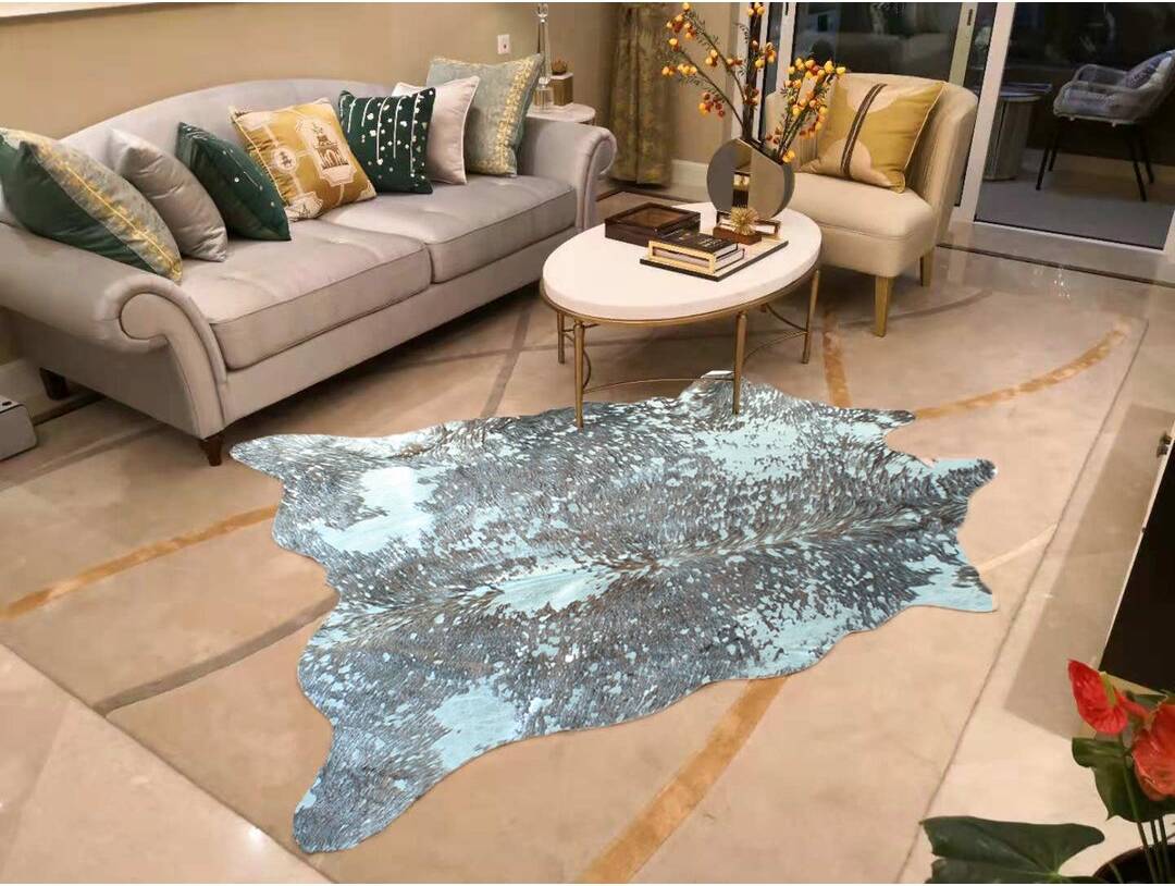 Union Rustic Sutherland Cowhide Blue/Grey