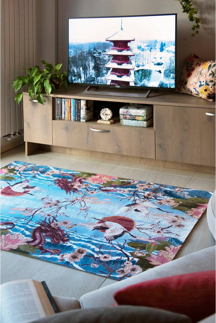 Excèlsa Fuji Blue/Red/Orange Rug Orange cm