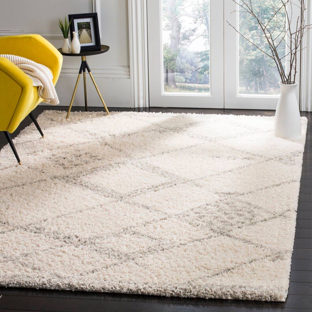 Ebern Designs Langara Hooked Rug Grey