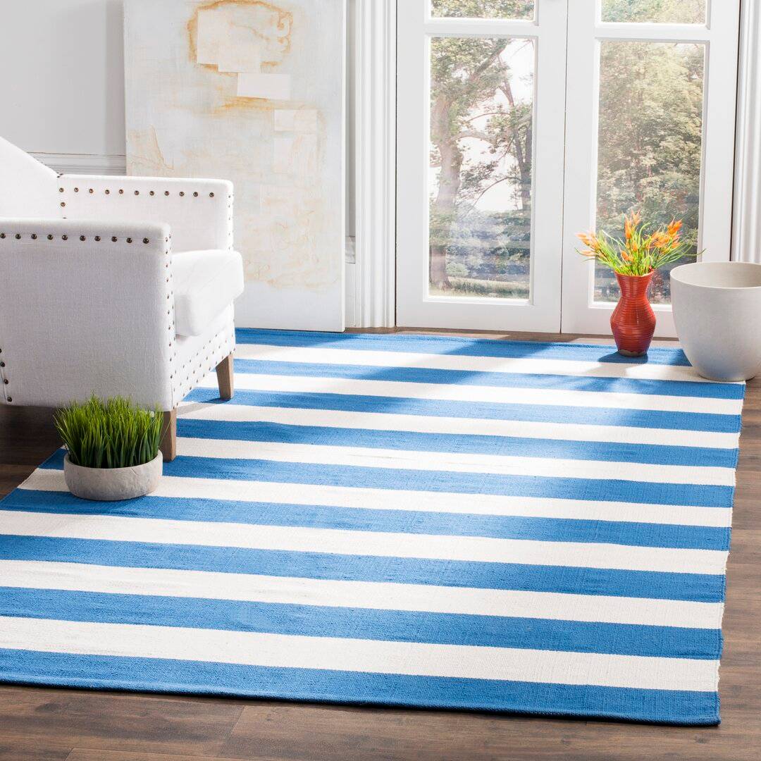 Highland Dunes Hooked Rug Blue