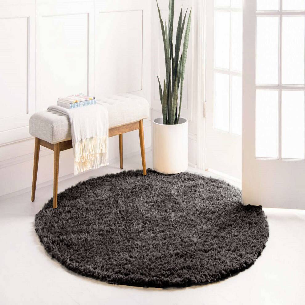 Moonlight Bedding Shaggy Rug NON SLIP RUGS SHAGGY RUNNER Black