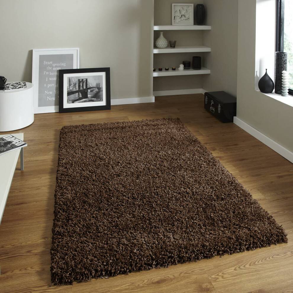 Moonlight Bedding Shaggy NON SLIP RUGS SHAGGY RUNNER Brown