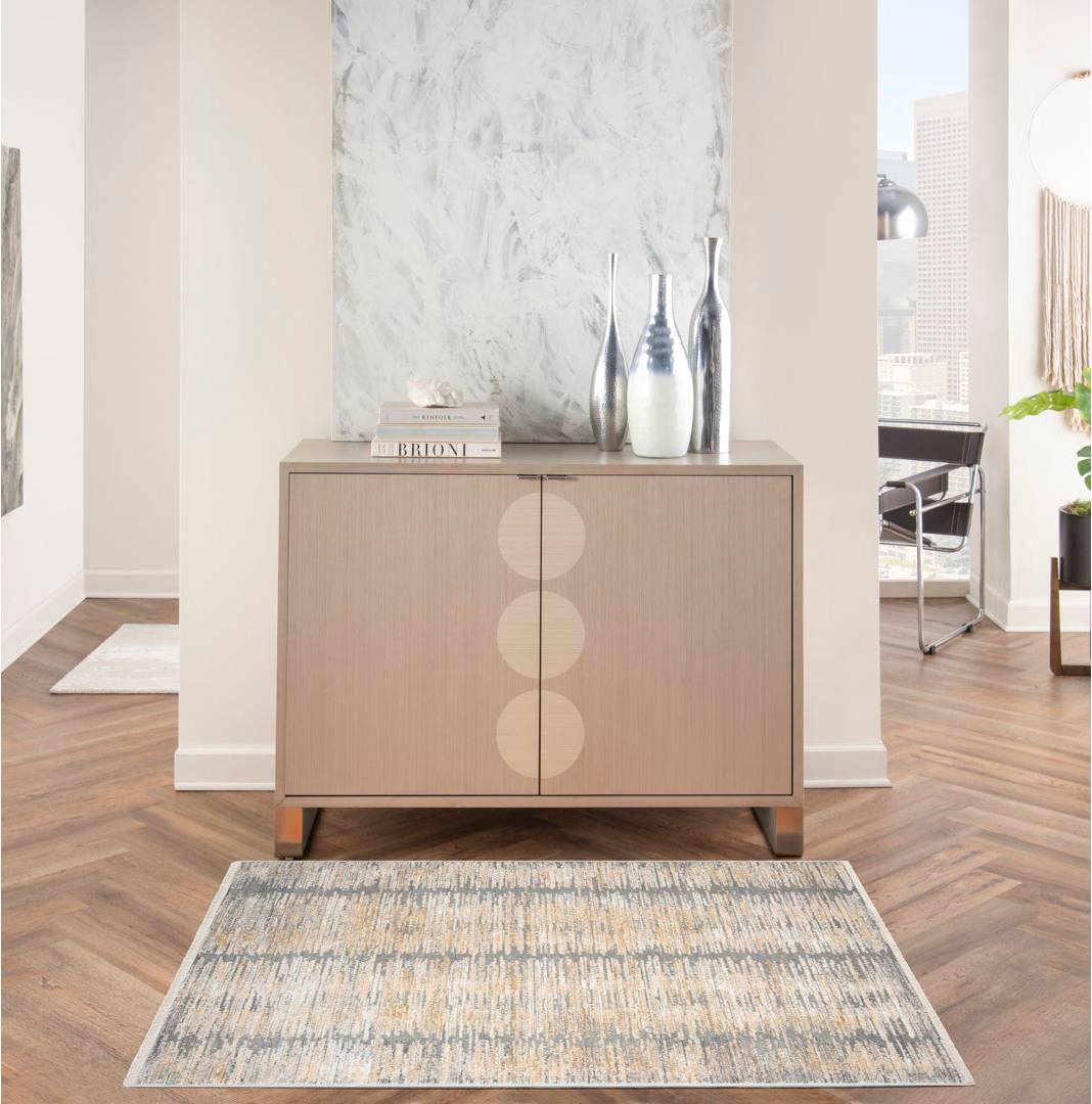 LoftDesigns Abstract Hues Area Rug Rectangle 99 x 160 cm Grey Gold Yellow