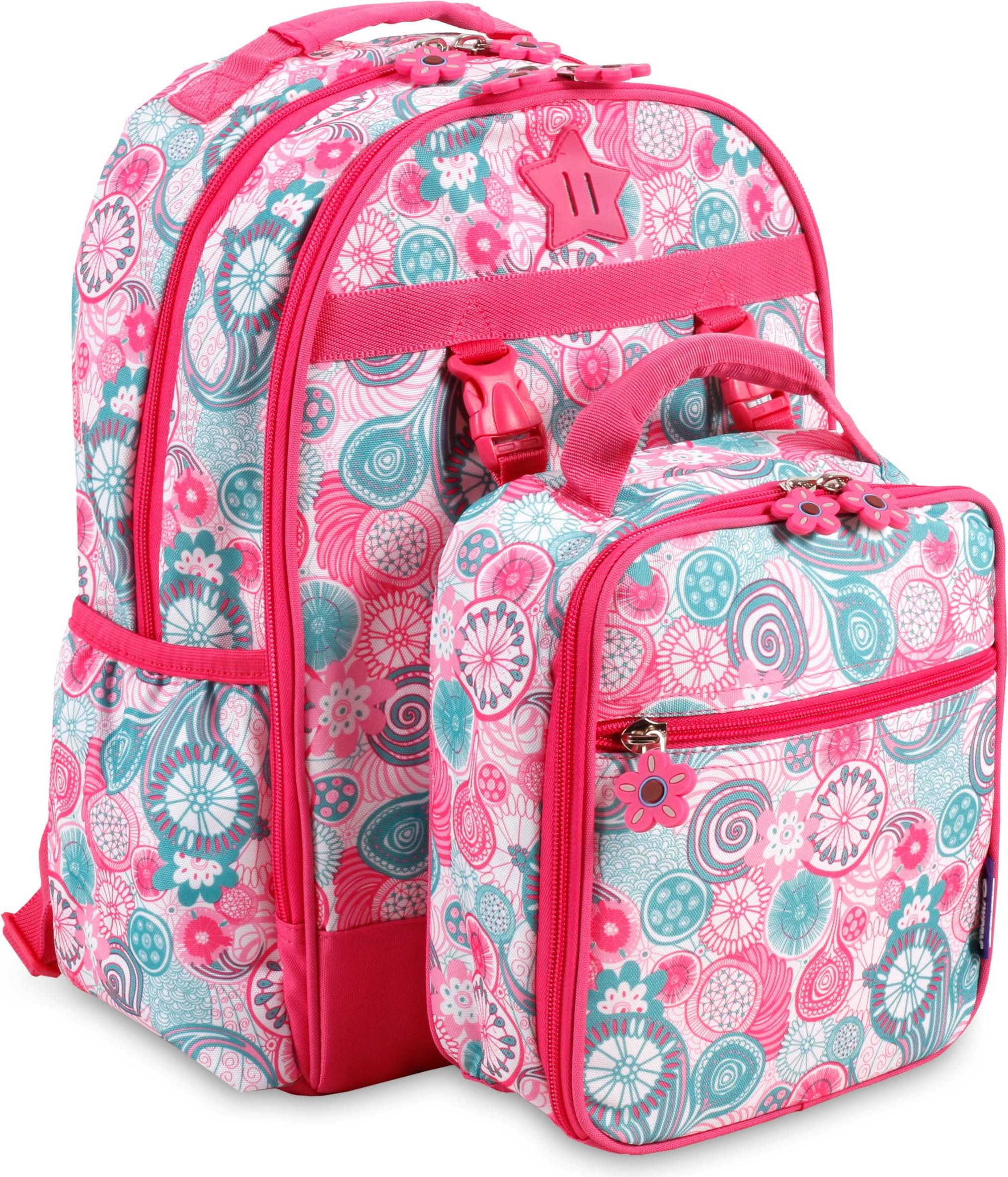 JW-16KLB Duet Kids Backpack Detachable Lunchbox Set - Blue Raspberry