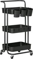 Homcom 3 Tier Utility Rolling Cart Rullbord