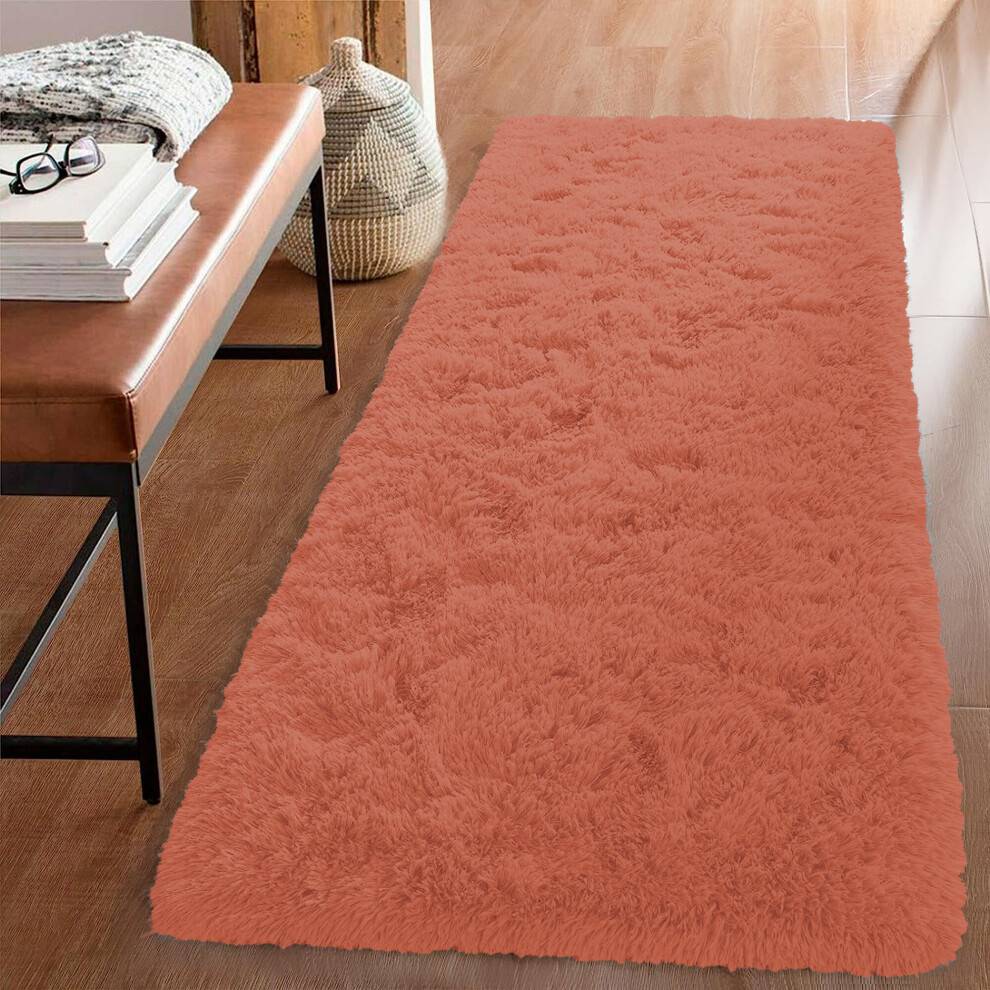 Homcom Runner Rug Fluffy Shaggy Orange