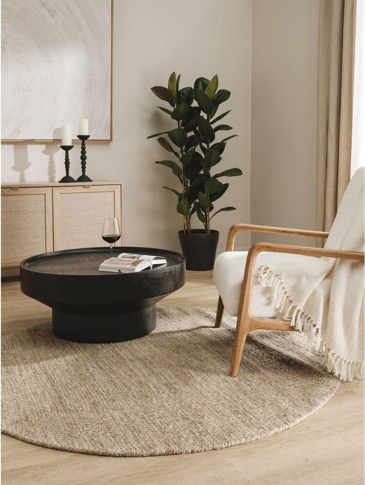 Rocco teppich benuta Pure Wollteppich Rocco Rund 200 cm Beige