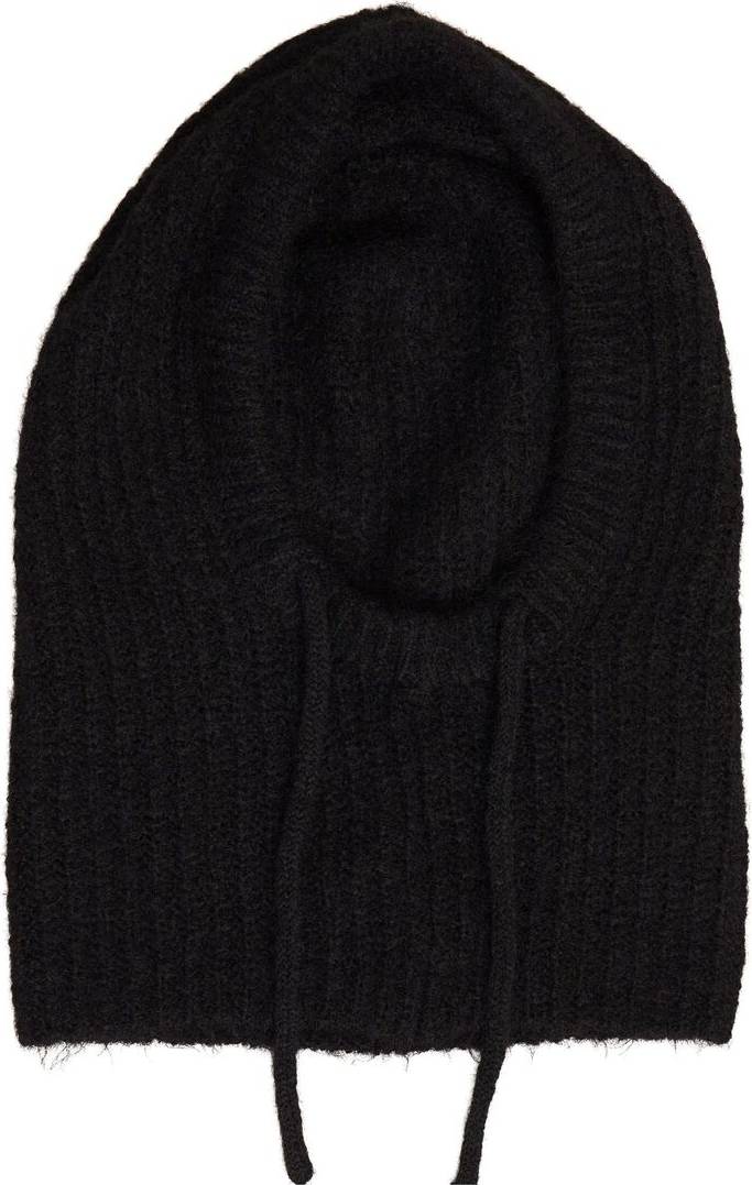 Object Knit Balaclava Rep - Musta