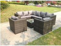 Rattan corner garden sofa Fimous 8 Seater Corner Rattan