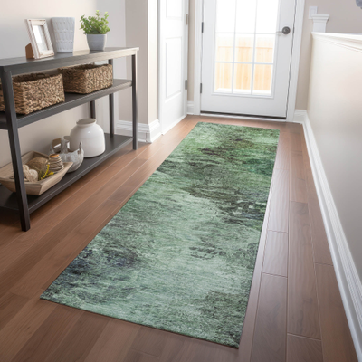 Addison Rugs Machine Washable Abstract Green