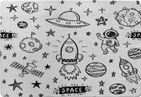 Doodle Doodle Space Designer Rug White
