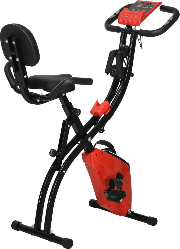 Folding exercise bike Homcom 2-in-1 Upright Exercise Bike Red