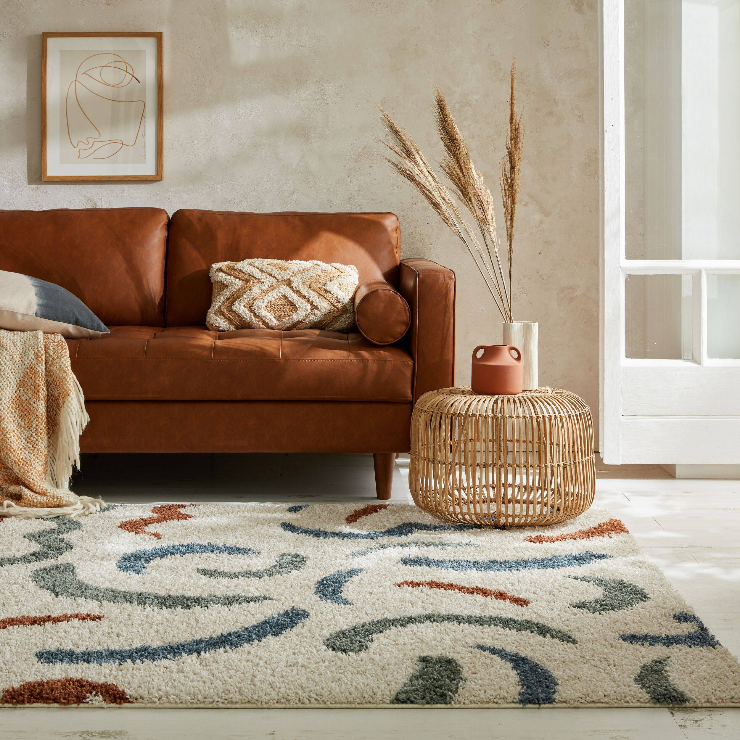 Dunelm Squiggle Berber Rug